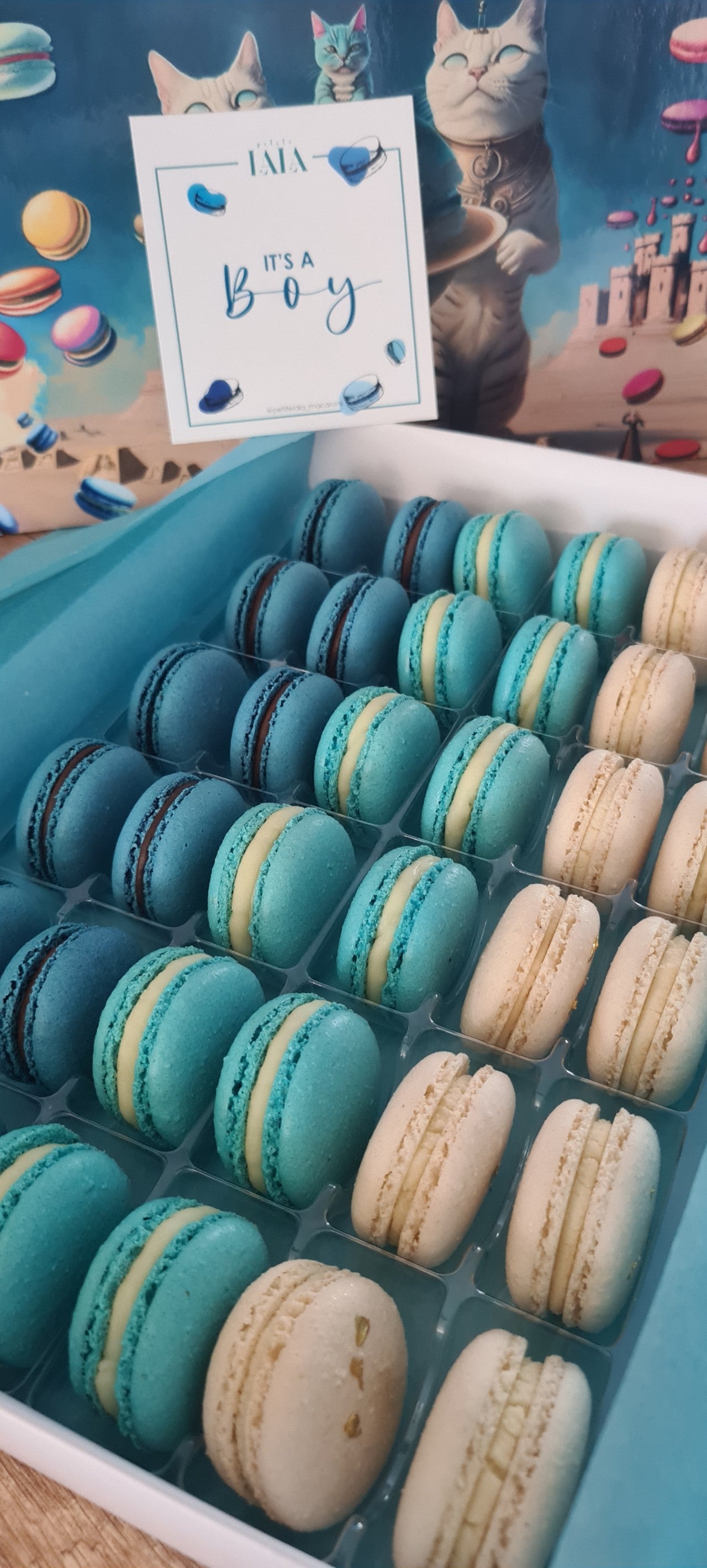 Box Macarons Bleu - It's a Boy