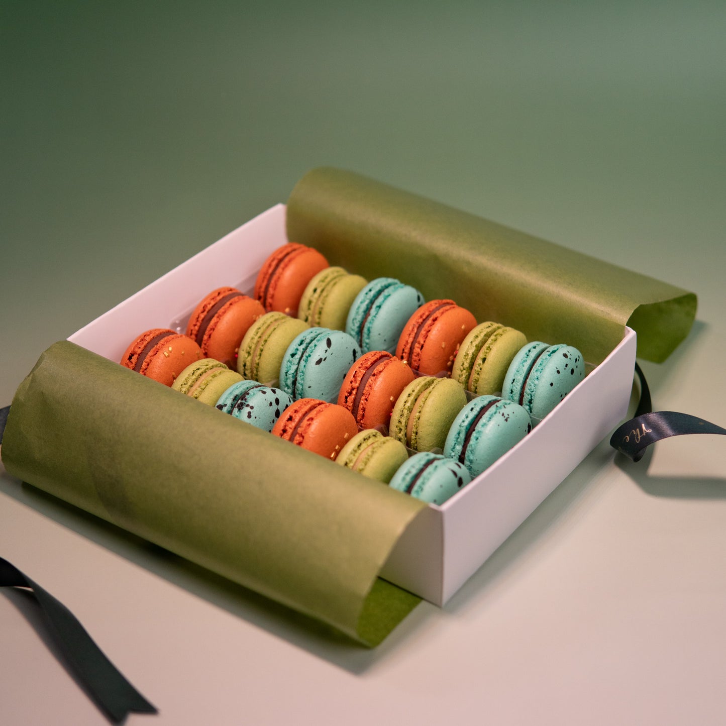Box Macarons Green