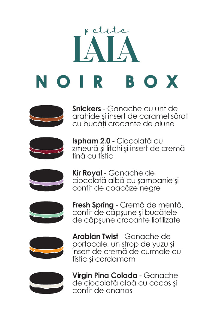 BOX NOIR MACARONS FLAVORS